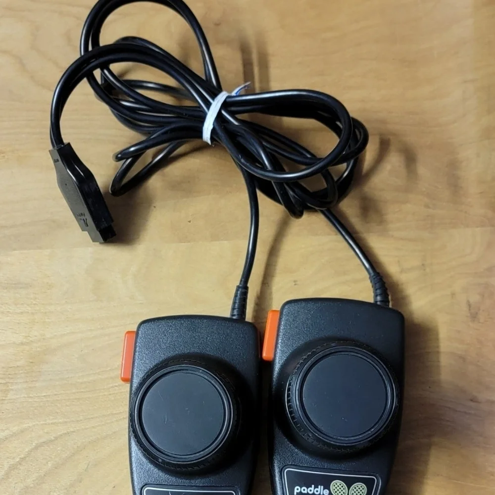Atari Black Video Game Console with Controllers